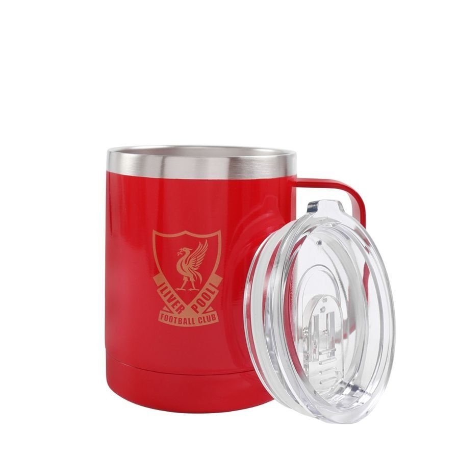 Liverpool Travel Mug Crest - Red/Gold/Metallic Silver-SoccerKits Hub | Buy Soccer Jerseys Online